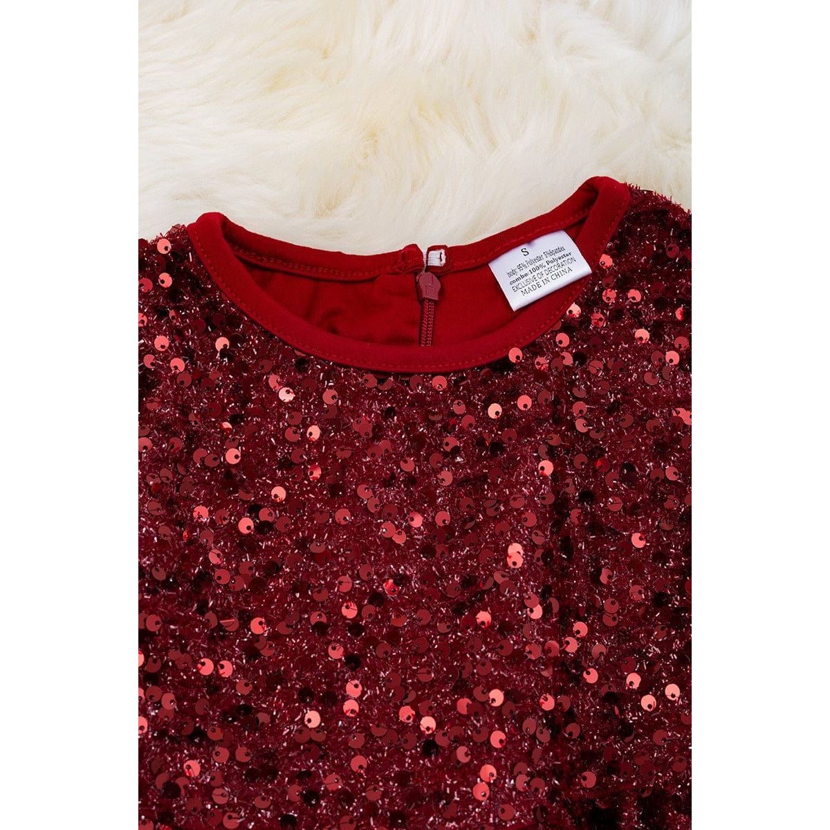 Beautiful Burgundy Sequins Dress.