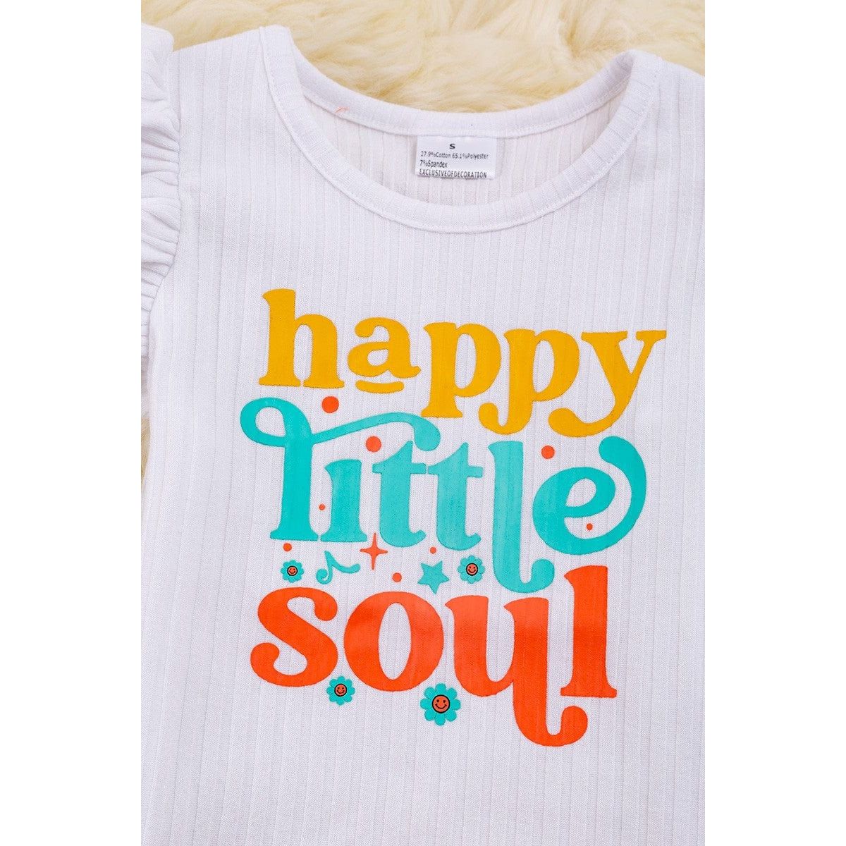 Angel Sleeve Top Orange Shorts With Ruffle Hem