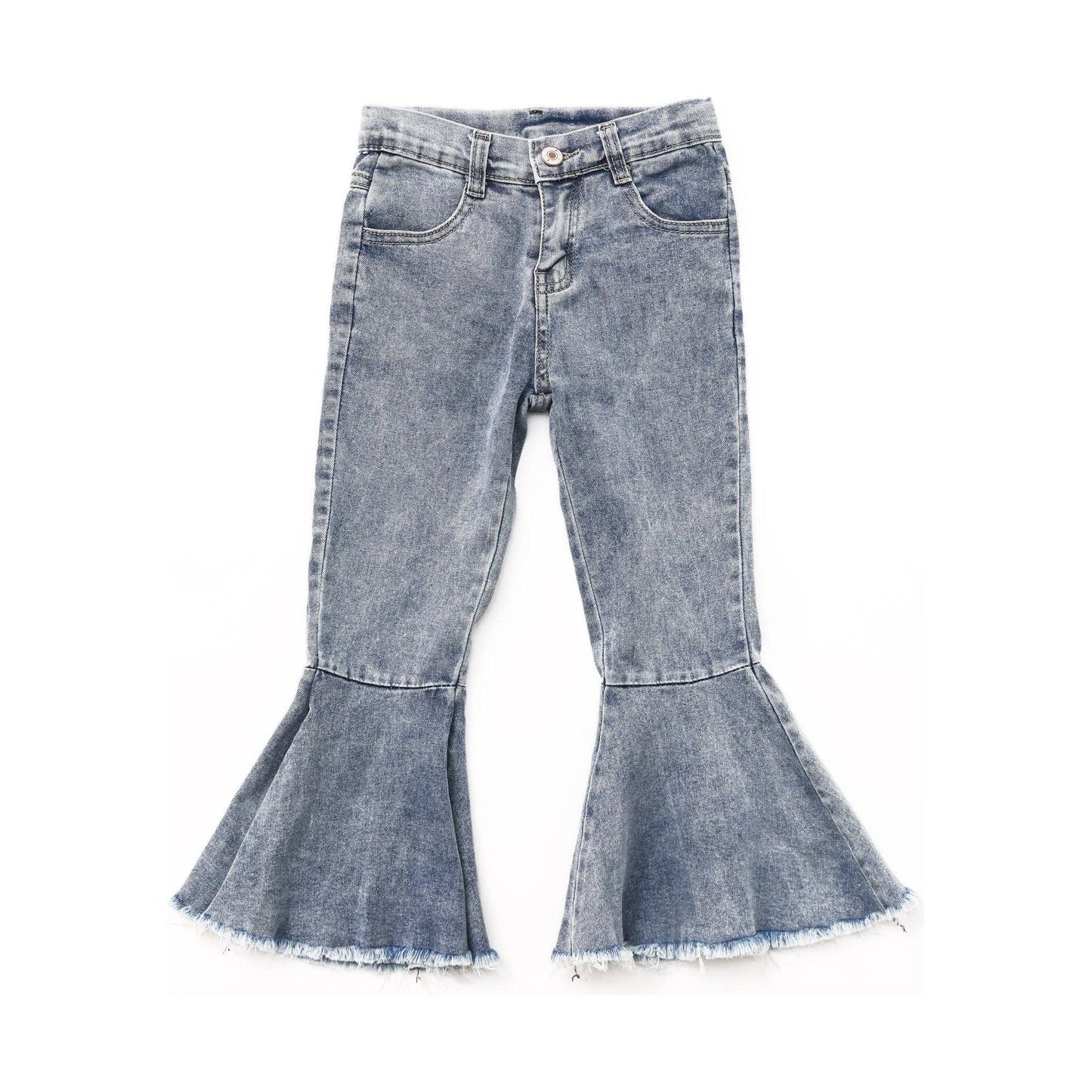 Kids Light Wash Denim Bell Bottom Pants