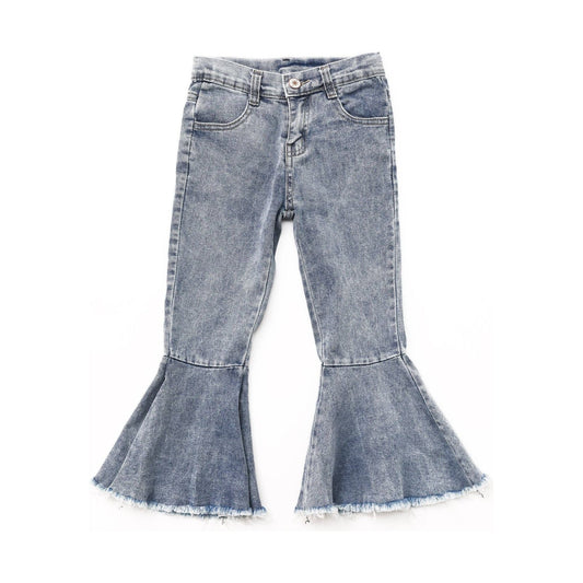 Kids Light Wash Denim Bell Bottom Pants