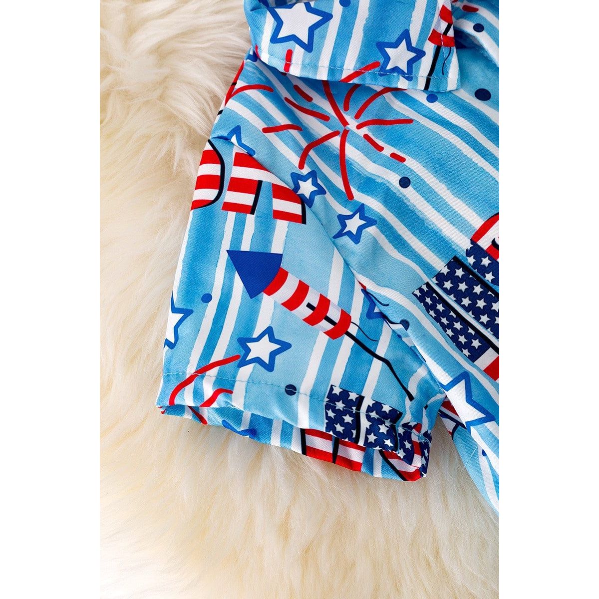 Patriotic Usa Printed Button Up Shirt