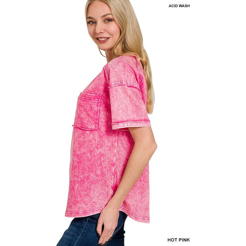 Acid Washed Round Neck T-shirt