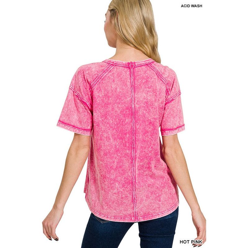 Acid Washed Round Neck T-shirt