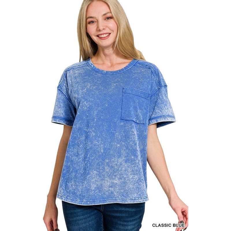 Acid Washed Round Neck T-shirt