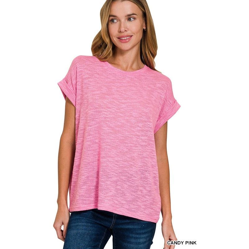 Hacci Slub Rolled Up Sleeve Tee