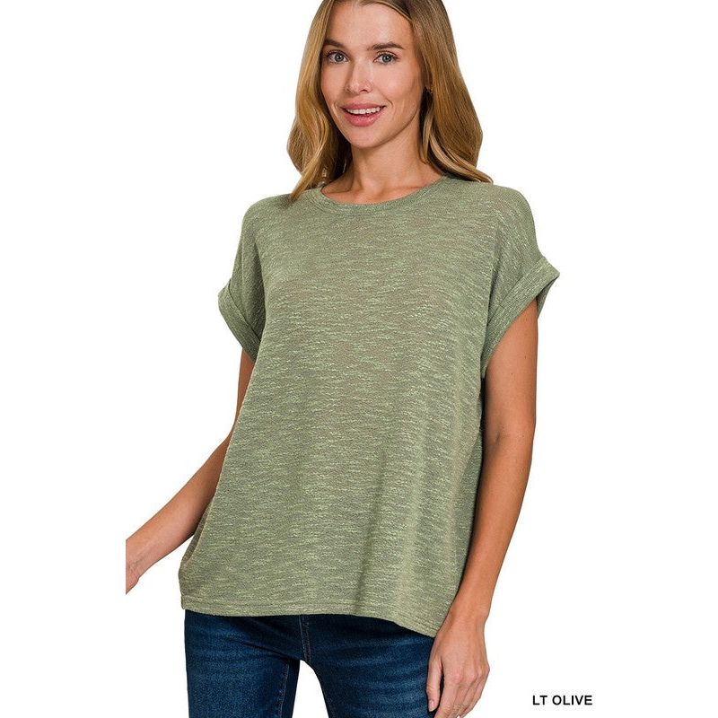 Hacci Slub Rolled Up Sleeve Tee