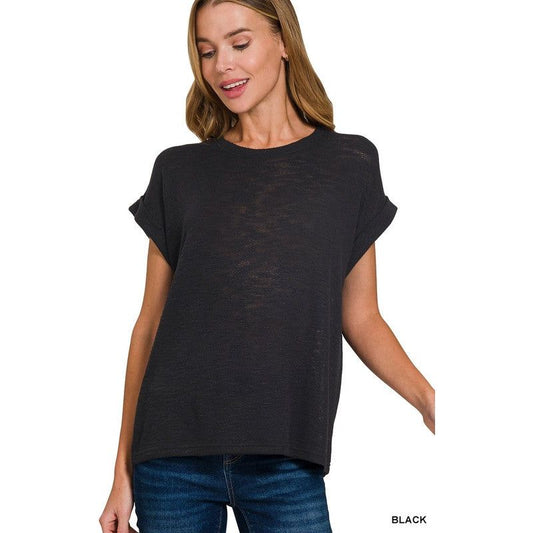 Hacci Slub Rolled Up Sleeve Tee