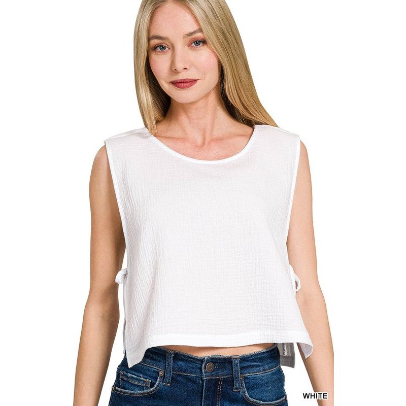 Woven Airflow Side Sleeveless Top