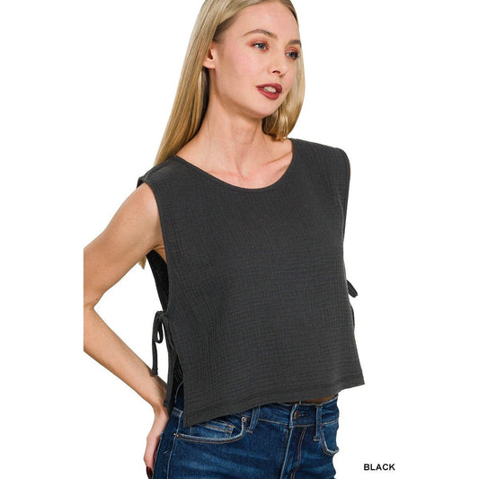 Woven Airflow Side Sleeveless Top