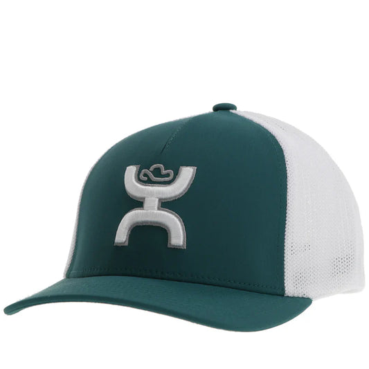 Coach Hooey Teal / White 5-Panel Flexfit with Teal / White Hooey Hands Up Logo