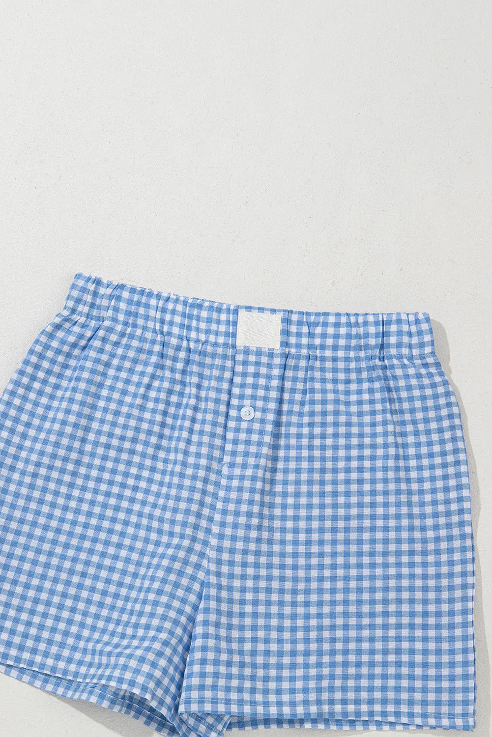Red Plaid Gingham Printed High Waist Shorts