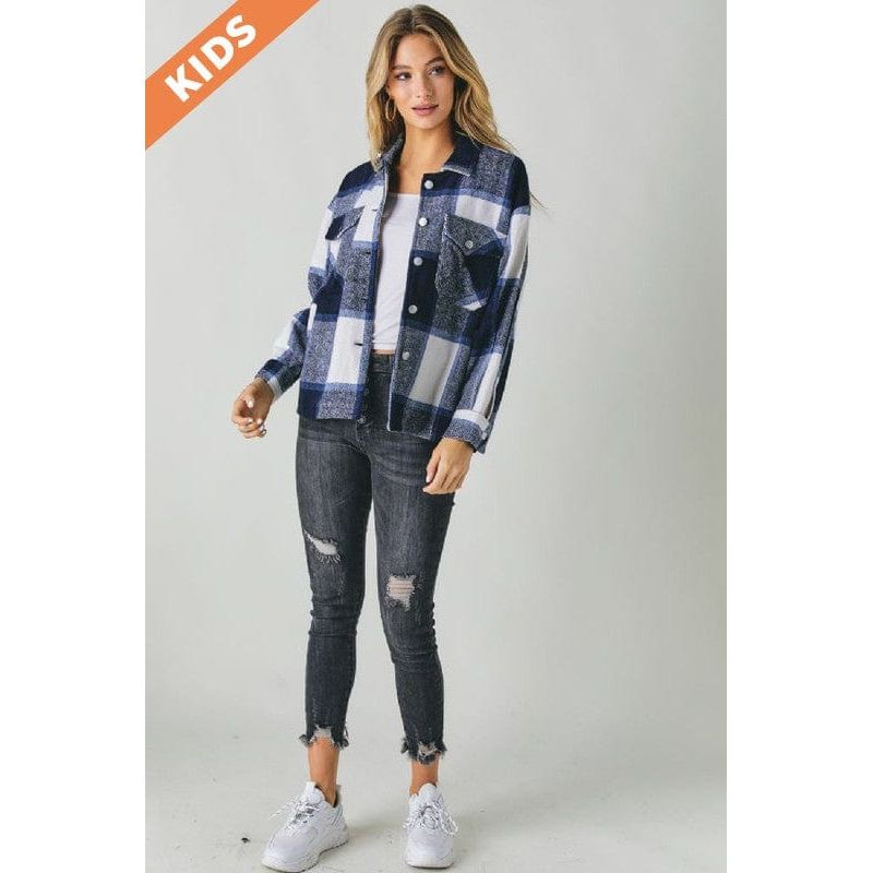 Oversize plaid shirt jacket