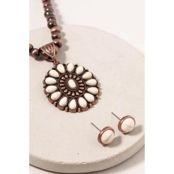 Navajo Necklace Natural Stone Necklace and Earrings