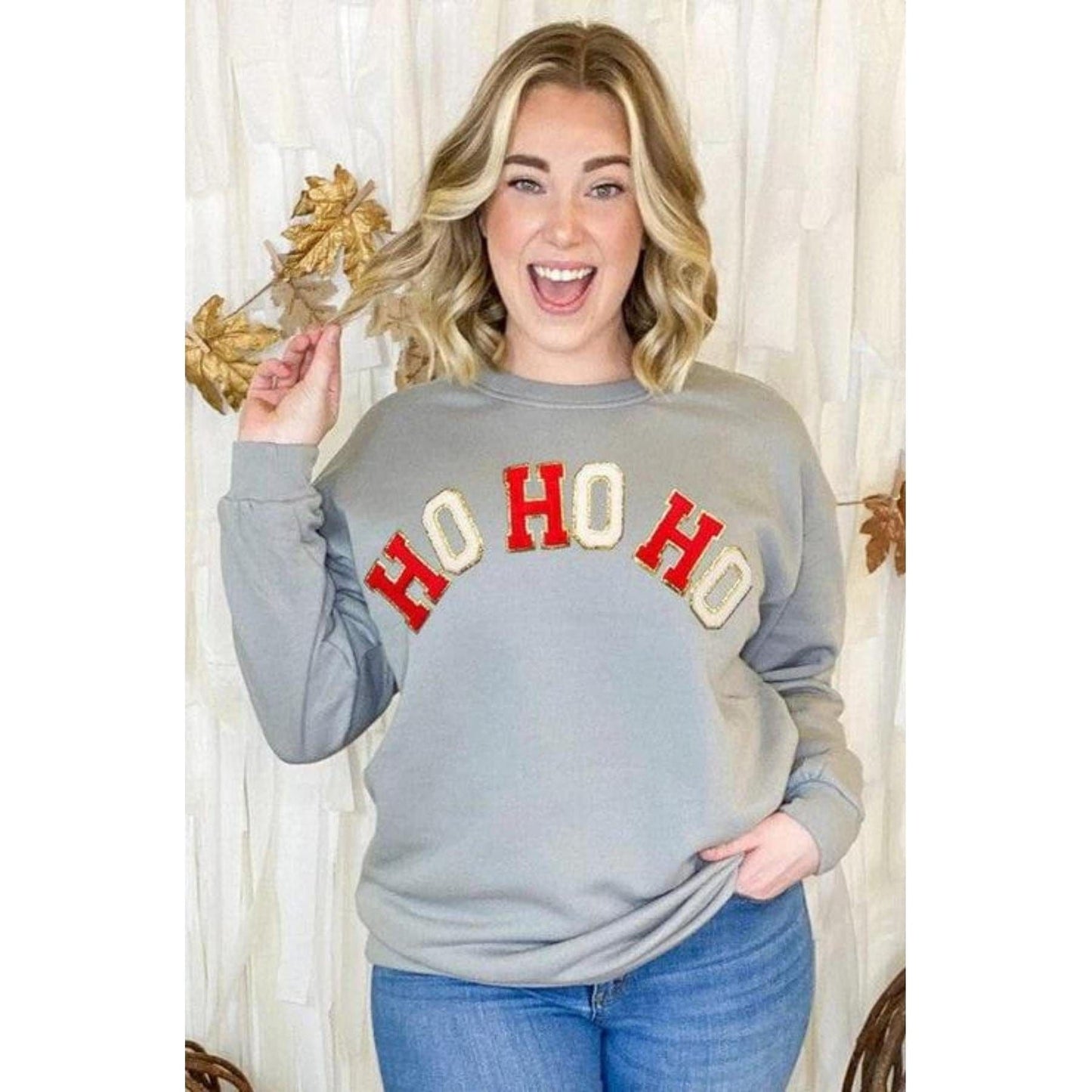 Ho ho ho chenille sweatshirt