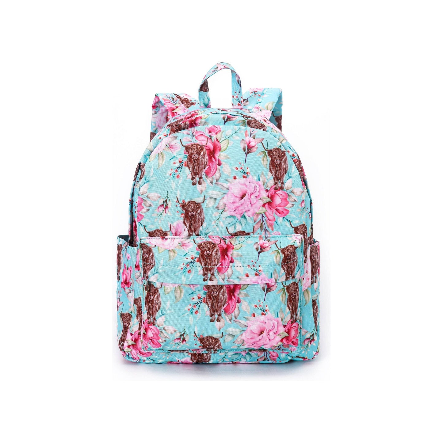 Highland Cow Flowers Little Girl Backpack