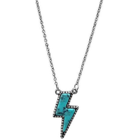 Western Concho Thunder Bolt Gemstone Necklace