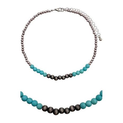 Navajo Pearl Gemstoneball Ccbball Choker Necklace