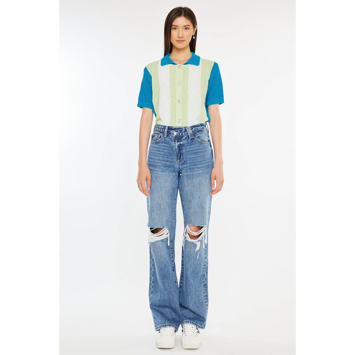Kan Can 90'S CRISS CROSS STRAIGHT JEANS