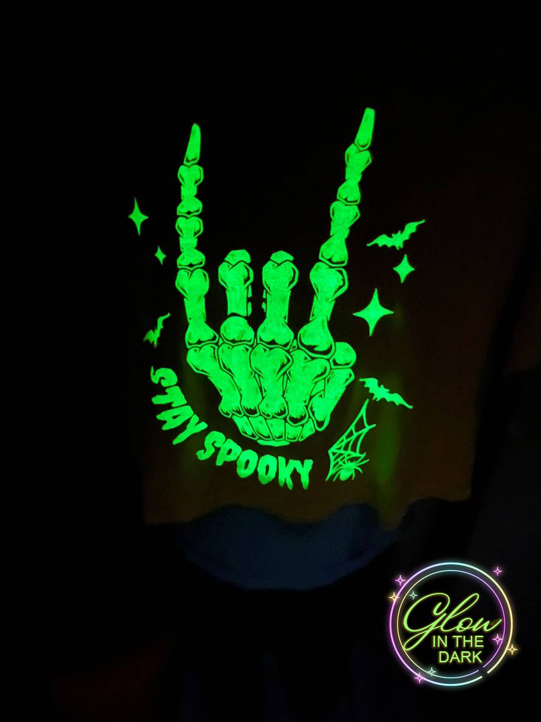 SKELETON STAY SPOOKY GLOW IN THE DARK T-SHIRT
