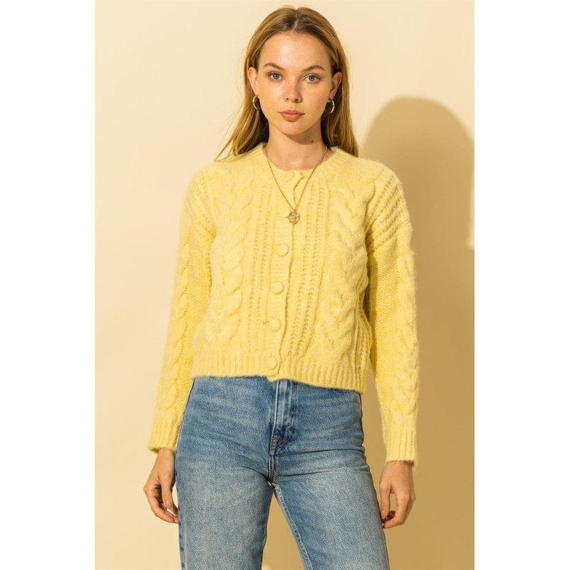 Cable Knit With Button Down Cardigan