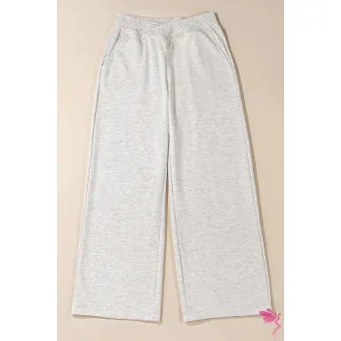 Light Grey Cross-Waist Wide Leg Lounge Pants