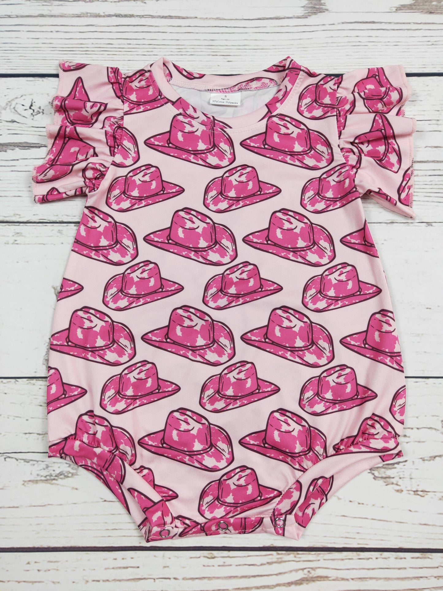 Girls Hat Printed Western Romper