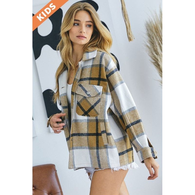 Oversize plaid shirt jacket