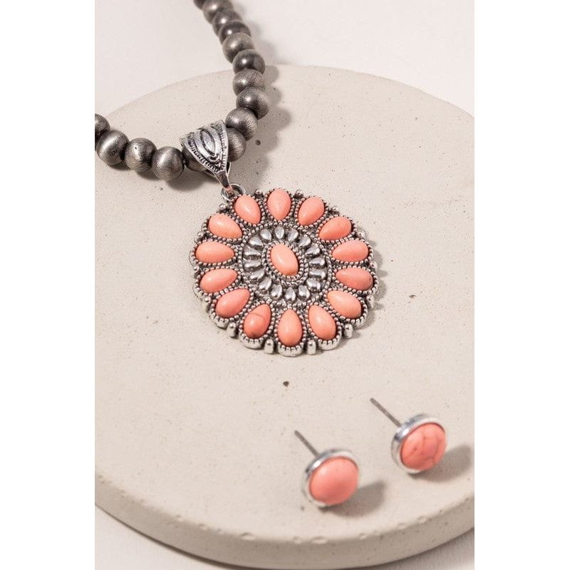 Navajo Necklace Natural Stone Necklace and Earrings