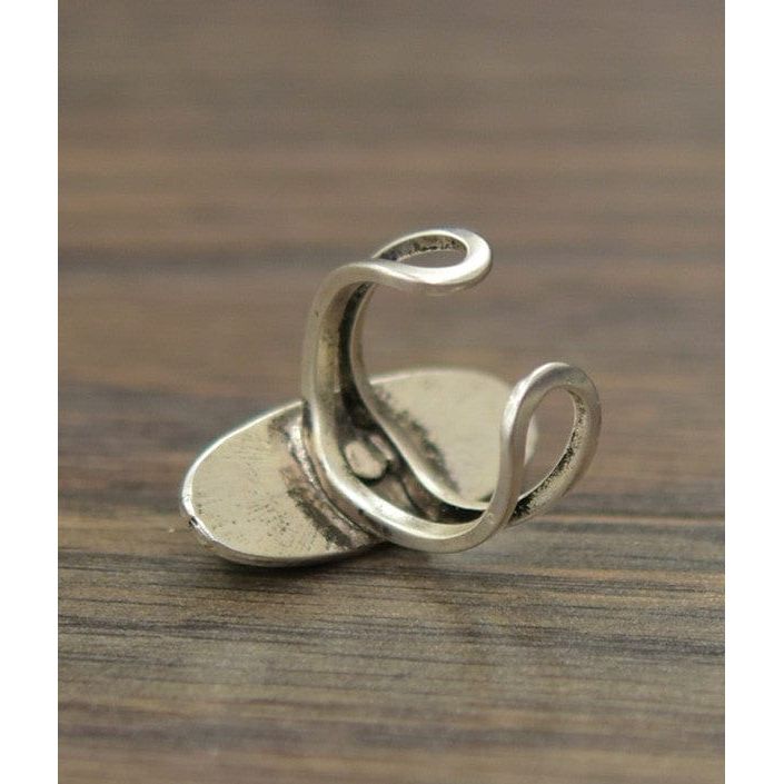 Natural turquoise adjustable ring