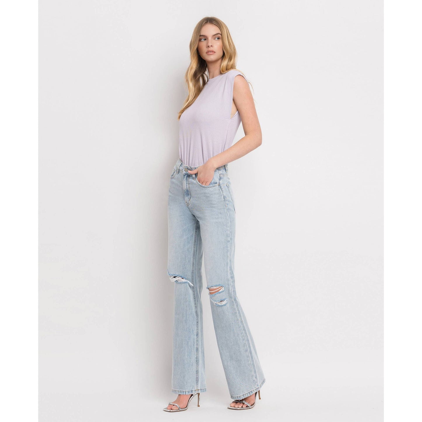 Vervet 90's Vintage Super High Rise Flare Jeans