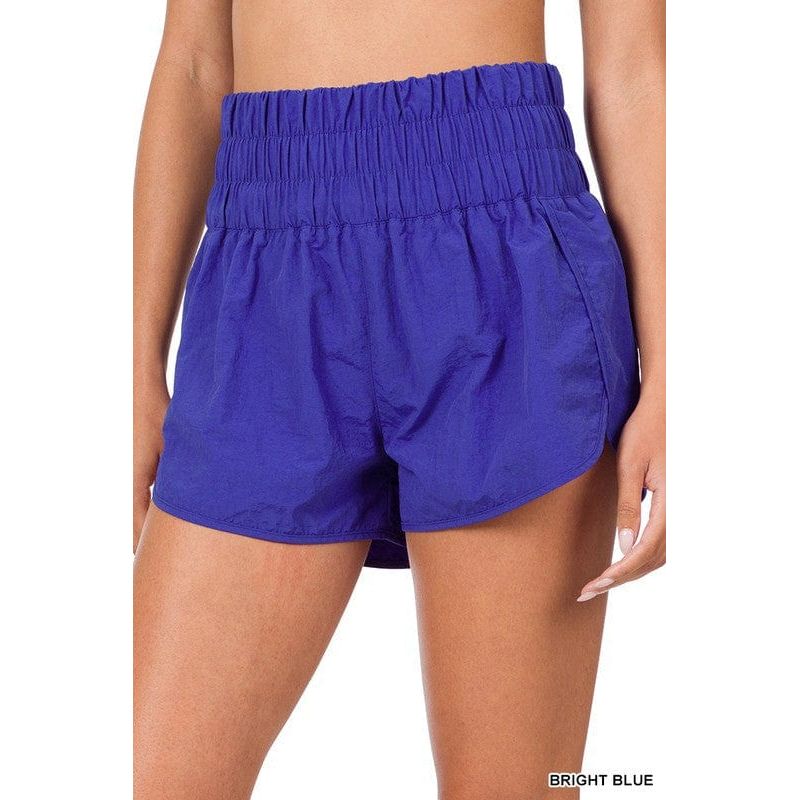 Windbreaker smocked waistband running shorts