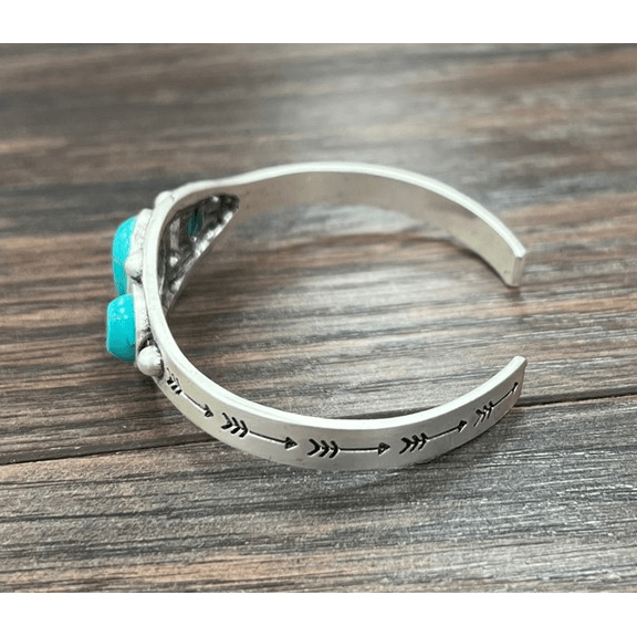 Natural Turquoise C Cuff Bracelet