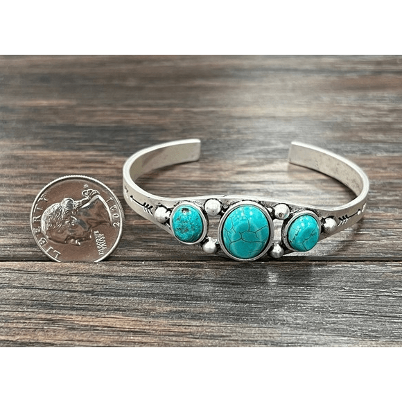 Natural Turquoise C Cuff Bracelet