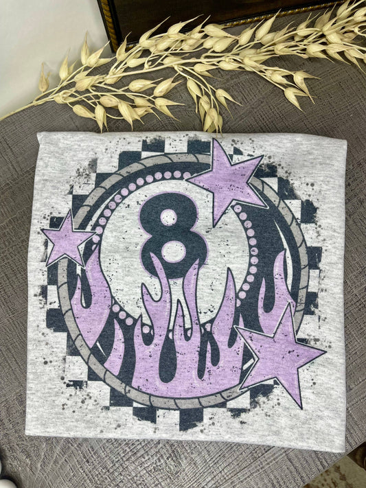 8 Ball Purple Flames (Sublimation T-Shirt)