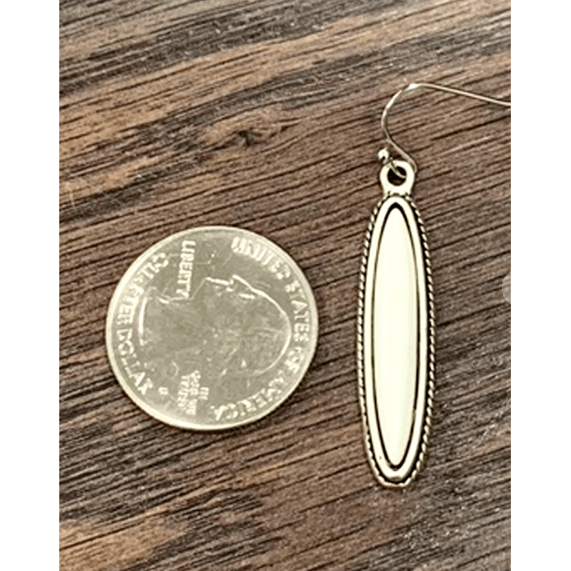 1.5" Long, Natural White Turquoise Earrings