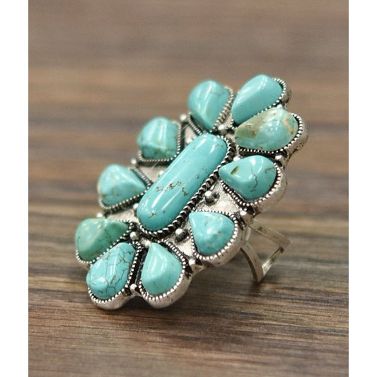 Big Natural Turquoise Ring