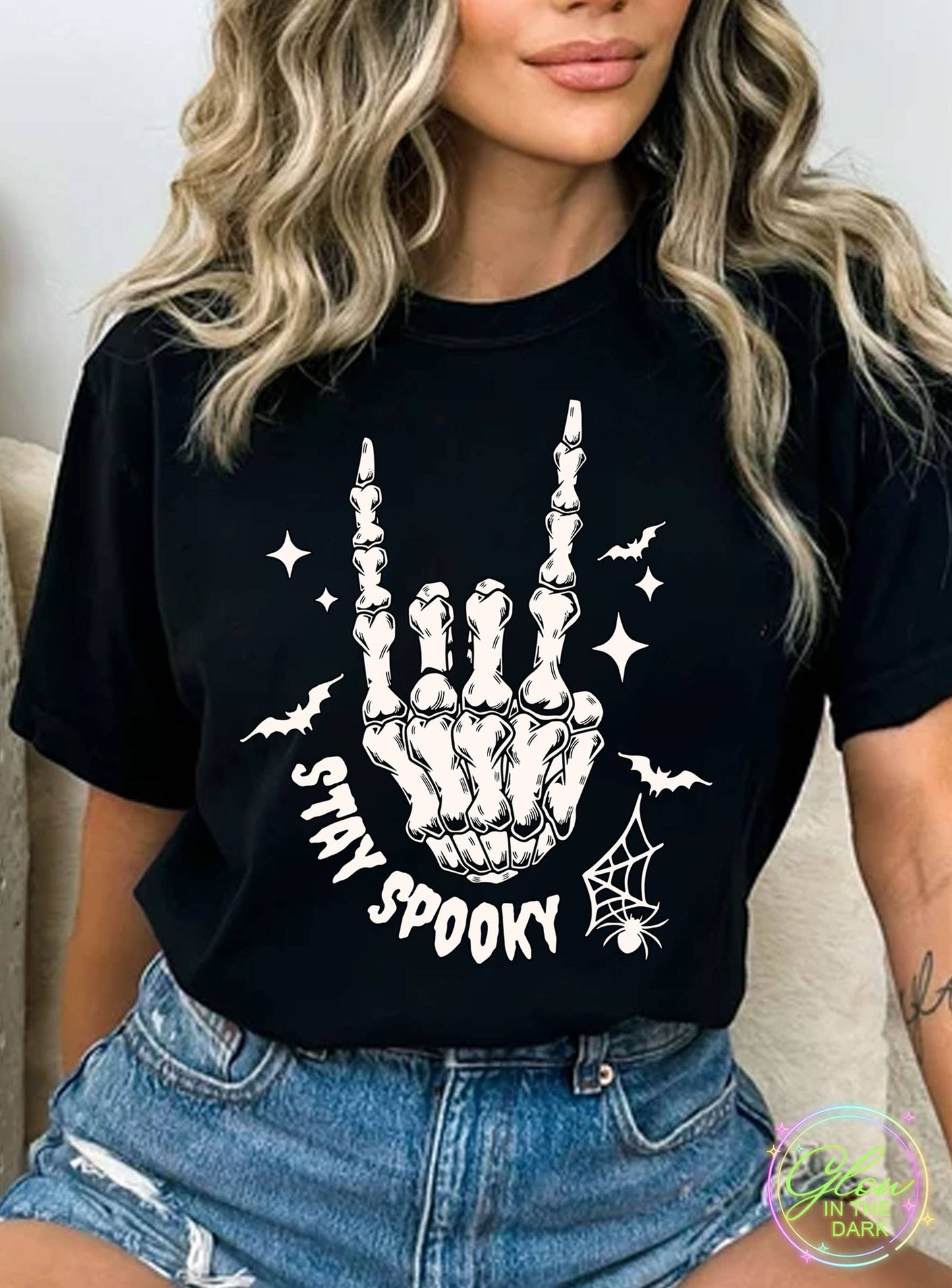 SKELETON STAY SPOOKY GLOW IN THE DARK T-SHIRT