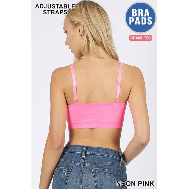 Front v-lattice bralette with removable bra pads