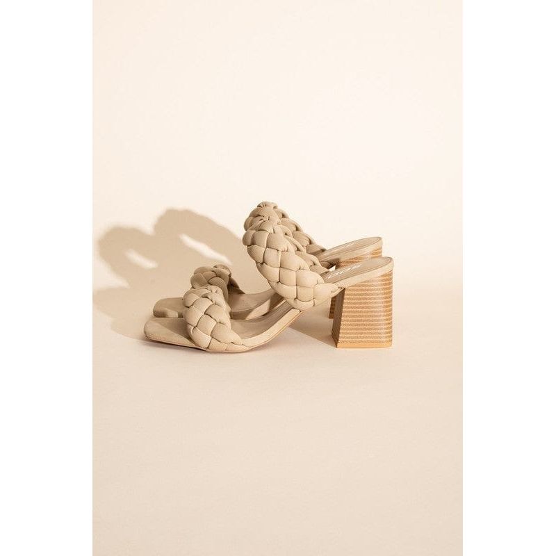 Buggy-s Braided Strap Mule Heels