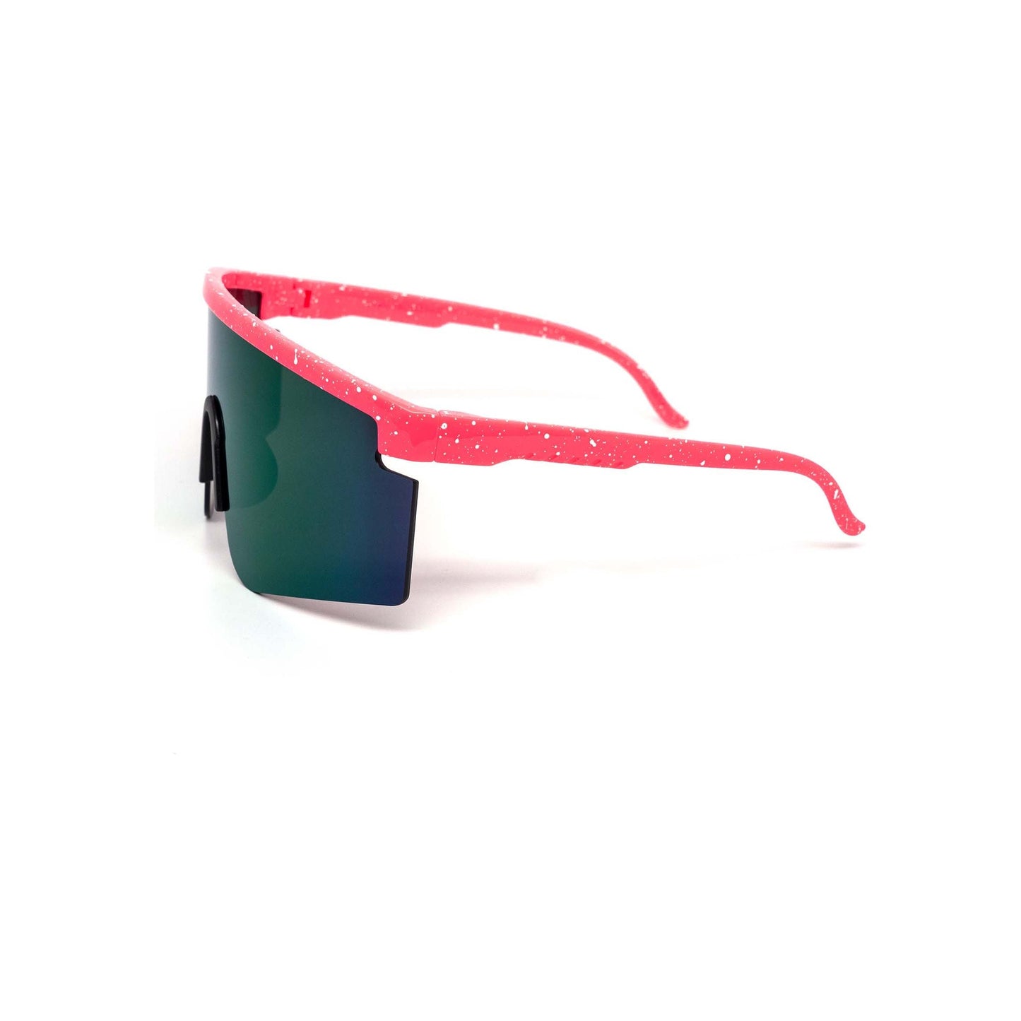 Oversized Sport Splatter Burnt Mirror Sunglasses
