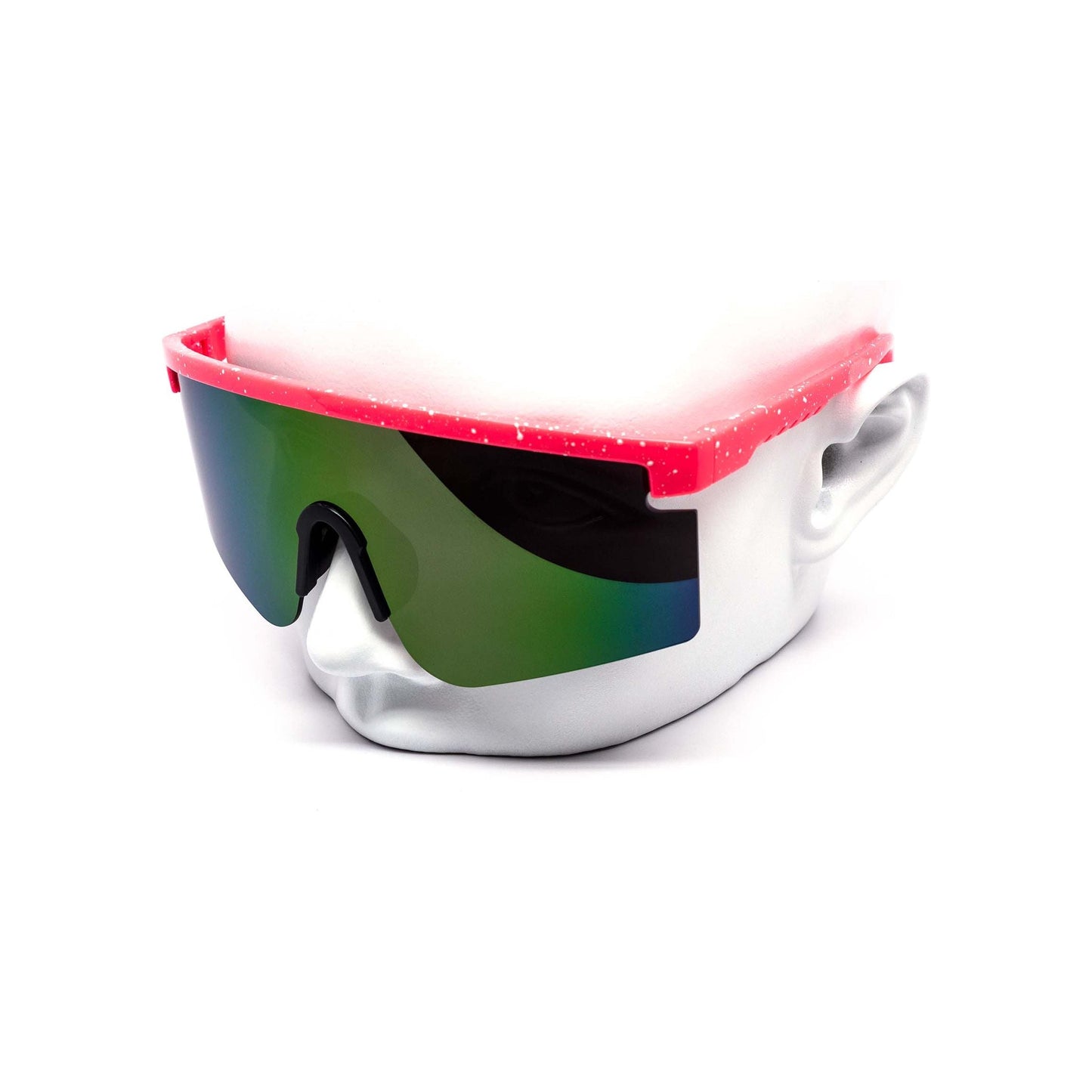 Oversized Sport Splatter Burnt Mirror Sunglasses