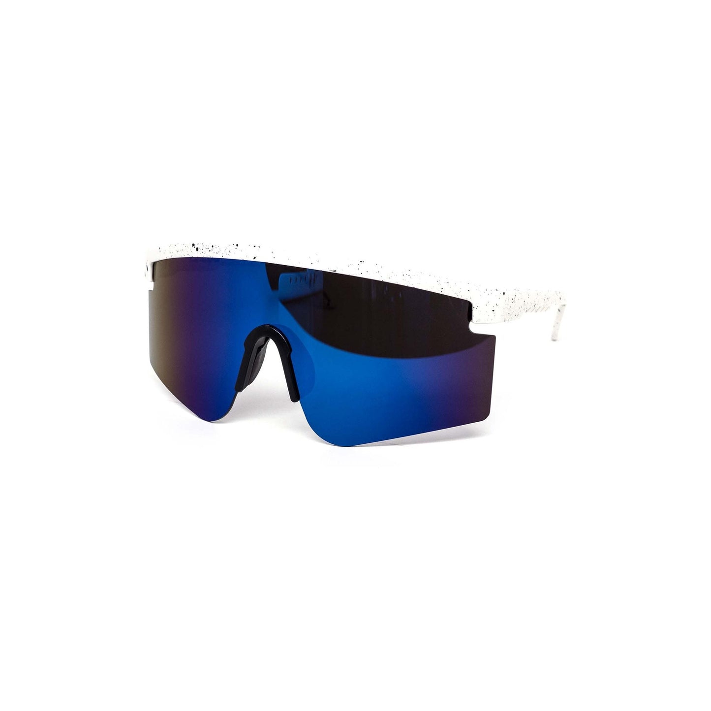 Oversized Sport Splatter Burnt Mirror Sunglasses