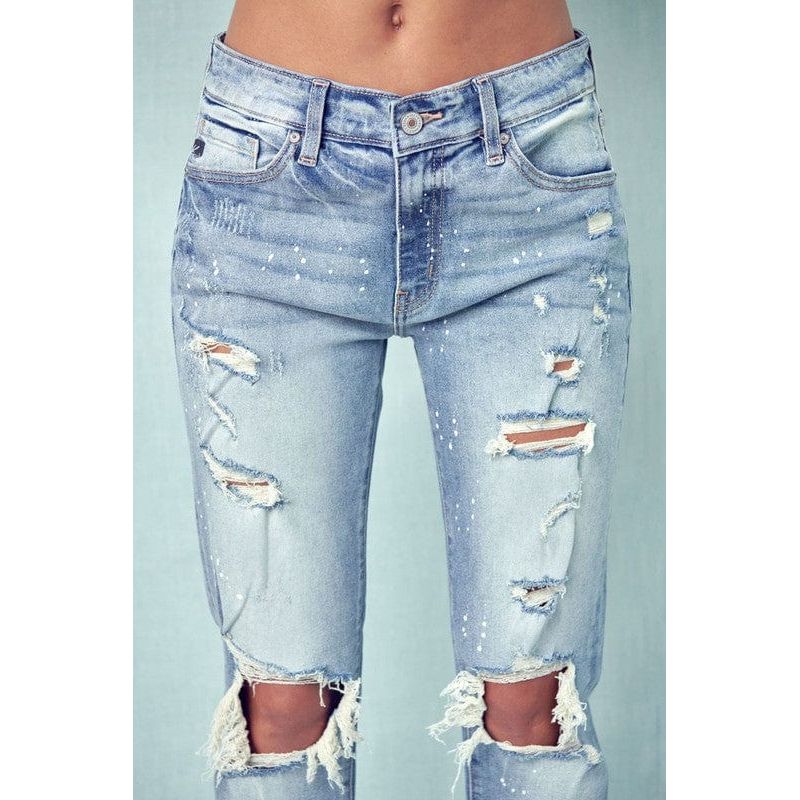 KanCan High rise knee ripped boyfriend jeans