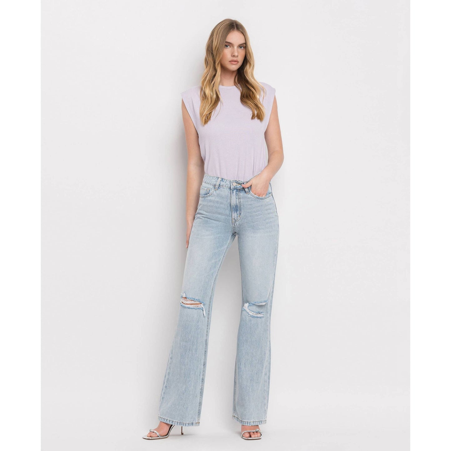 Vervet 90's Vintage Super High Rise Flare Jeans
