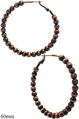 Western Navajo Pearl Wire Hoop Earring