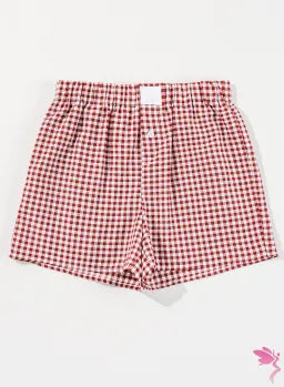 Red Plaid Gingham Printed High Waist Shorts