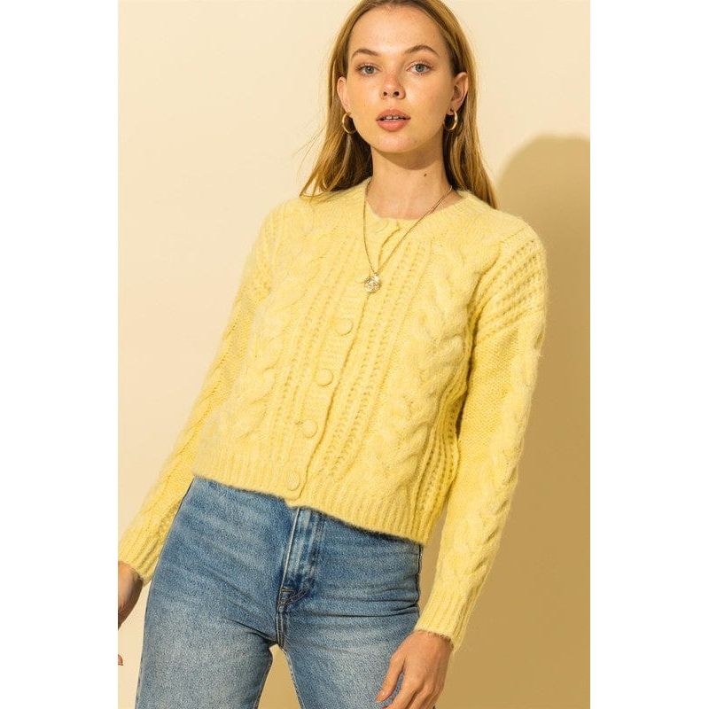 Cable Knit With Button Down Cardigan