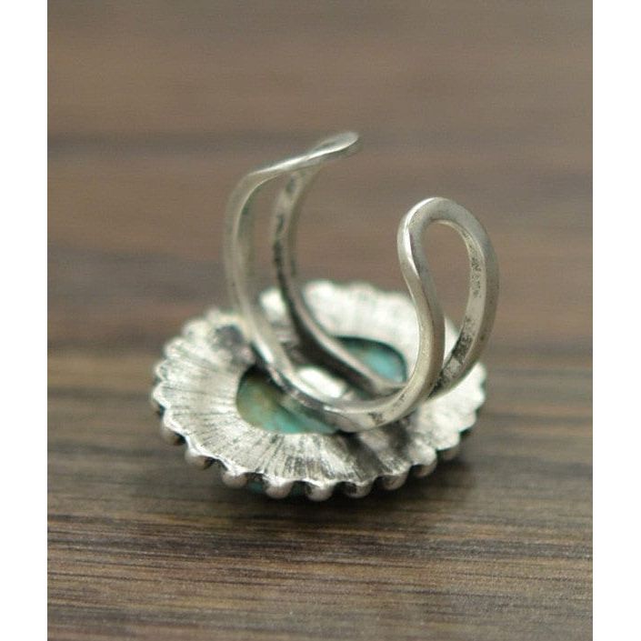Natural turquoise adjustable ring