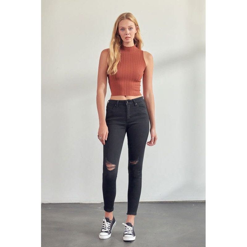 Kancan High Rise Distressed Super Skinny Jeans