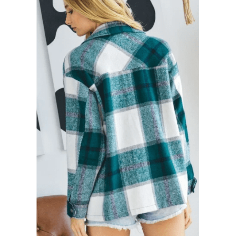 Oversize plaid shirt jacket